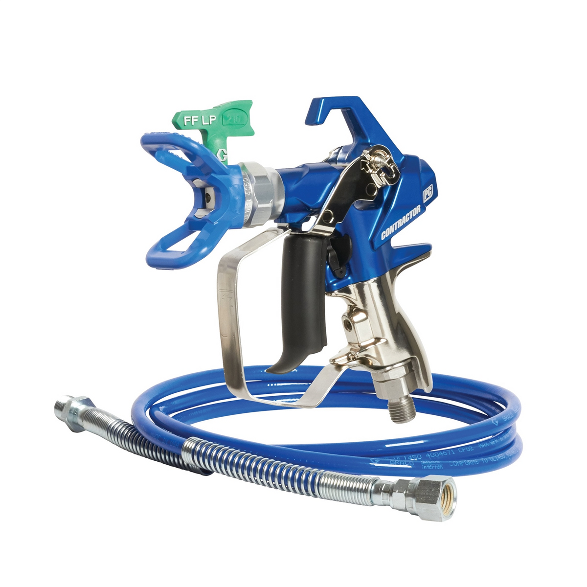 Graco Contractor PC Compact Gun with 1/8 in x 1.4M Whip Hose & RAC X FFLP 210 SwitchTip Kit